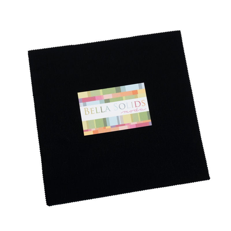 Bella Solids - Moda Classic - Black - Moda Fabrics - 42 Pieces - 10" Squares - Layer Cake - 9900LC 99