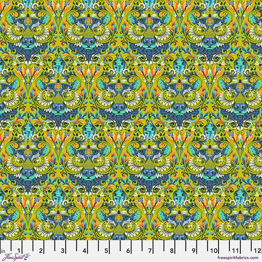 1/2 Yard - Tiny Beasts - Bear With Me - Glow- Tula Pink - FreeSpirit - Fabric Yardage - PWTP180.GLOW