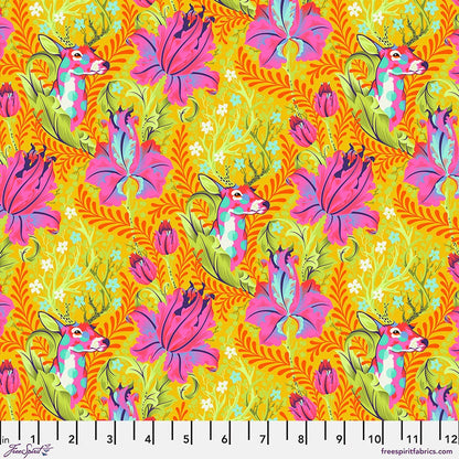 1/2 Yard - Tiny Beasts - Deer John - Glow - Tula Pink - FreeSpirit - Fabric Yardage - PWTP178.Glow