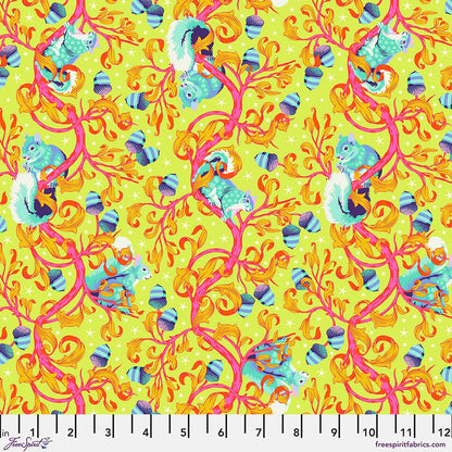 1/2 Yard - Tiny Beasts - Oh Nuts - Glow- Tula Pink - FreeSpirit - Fabric Yardage - PWTP179.Glow