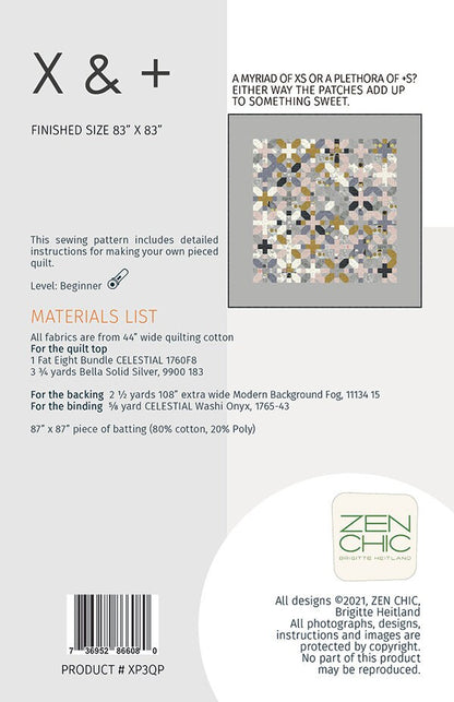 X & Plus Quilt Pattern - Zen Chic - Brigitte Heitland - Moda - XP3QP