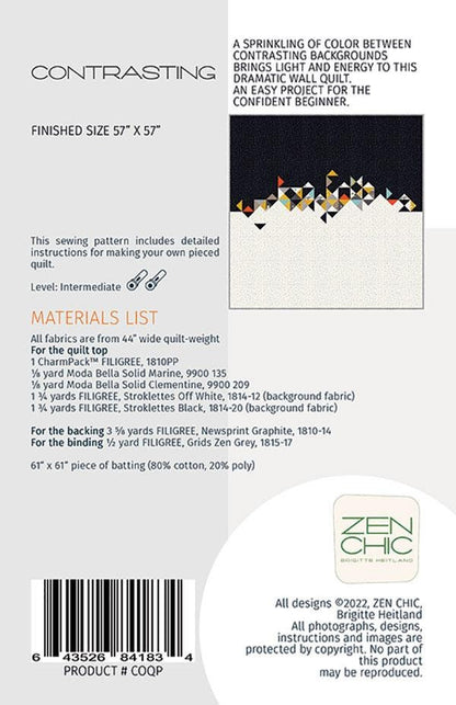 Contrasting Quilt Pattern - Zen Chic - Brigitte Heitland - Moda - ZC COQP