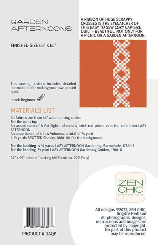 Garden Afternoons Quilt Pattern - Zen Chic - Brigitte Heitland - Moda - ZC GAQP