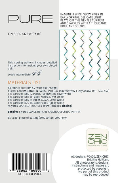 Pure Quilt Pattern - Zen Chic - Brigitte Heitland - Moda - ZC PUQP