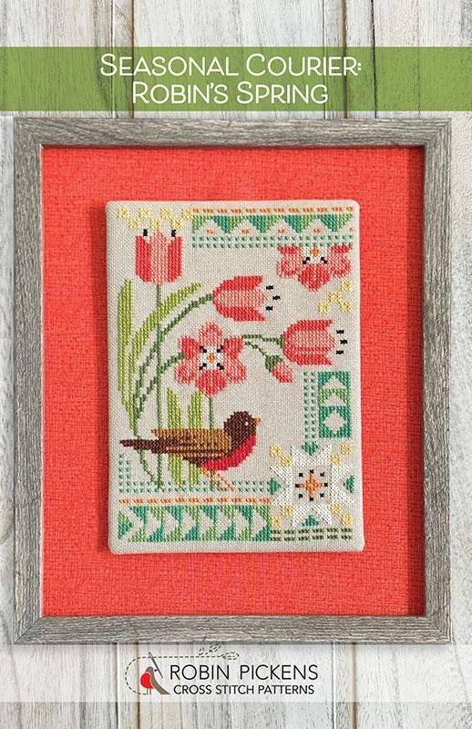 Seasonal Courier:  Robin's Spring Cross Stitch Pattern - Robin Pickens - Moda - RPCSP SCRS415