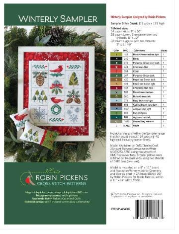Winterly Sampler Cross Stitch Pattern - Robin Pickens - RPCSP FWS410