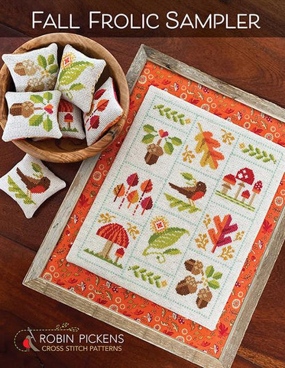 Fall Frolic Sampler Cross Stitch Pattern - Forest Frolic - Robin Pickens - RPCSP FFS401