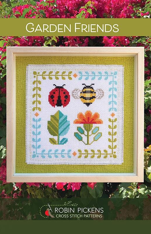Garden Friends Cross Stitch Pattern - Robin Pickens - Moda - RPCSP GF403