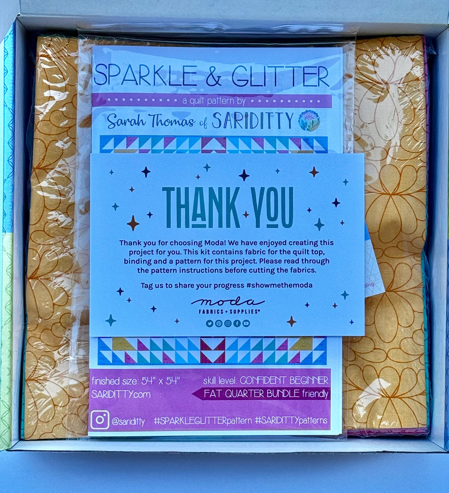Sparkle & Glitter Quilt Kit - Rainbow Sherbet - Sarah Thomas - Sariditty - Moda Fabrics - KIT45020