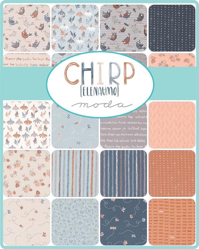 1/2 Yard - Chirp - Dots and Circles - Cloud - Elena Amo - Moda - Fabric Yardage - 39038 11