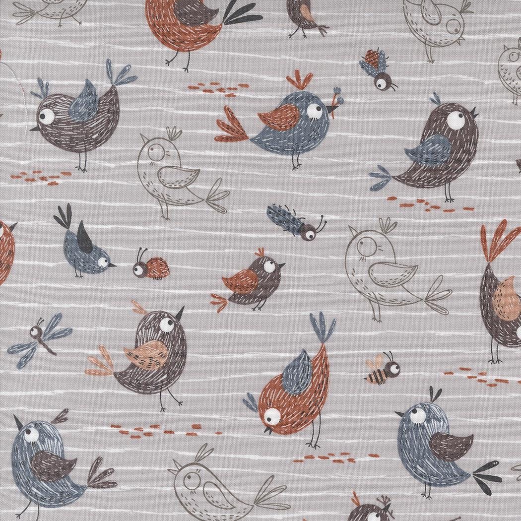1/2 Yard - Chirp - Friends - Dove - Elena Amo - Moda - Fabric Yardage - 39030 15