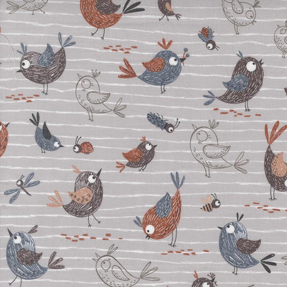 1/2 Yard - Chirp - Friends - Dove - Elena Amo - Moda - Fabric Yardage - 39030 15