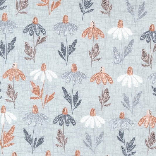 1/2 Yard - Chirp - Daisy Field - Sky - Elena Amo - Moda - Fabric Yardage - 39031 19