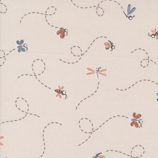 1/2 Yard - Chirp - Fly High - Cloud - Elena Amo - Moda - Fabric Yardage - 39033 11
