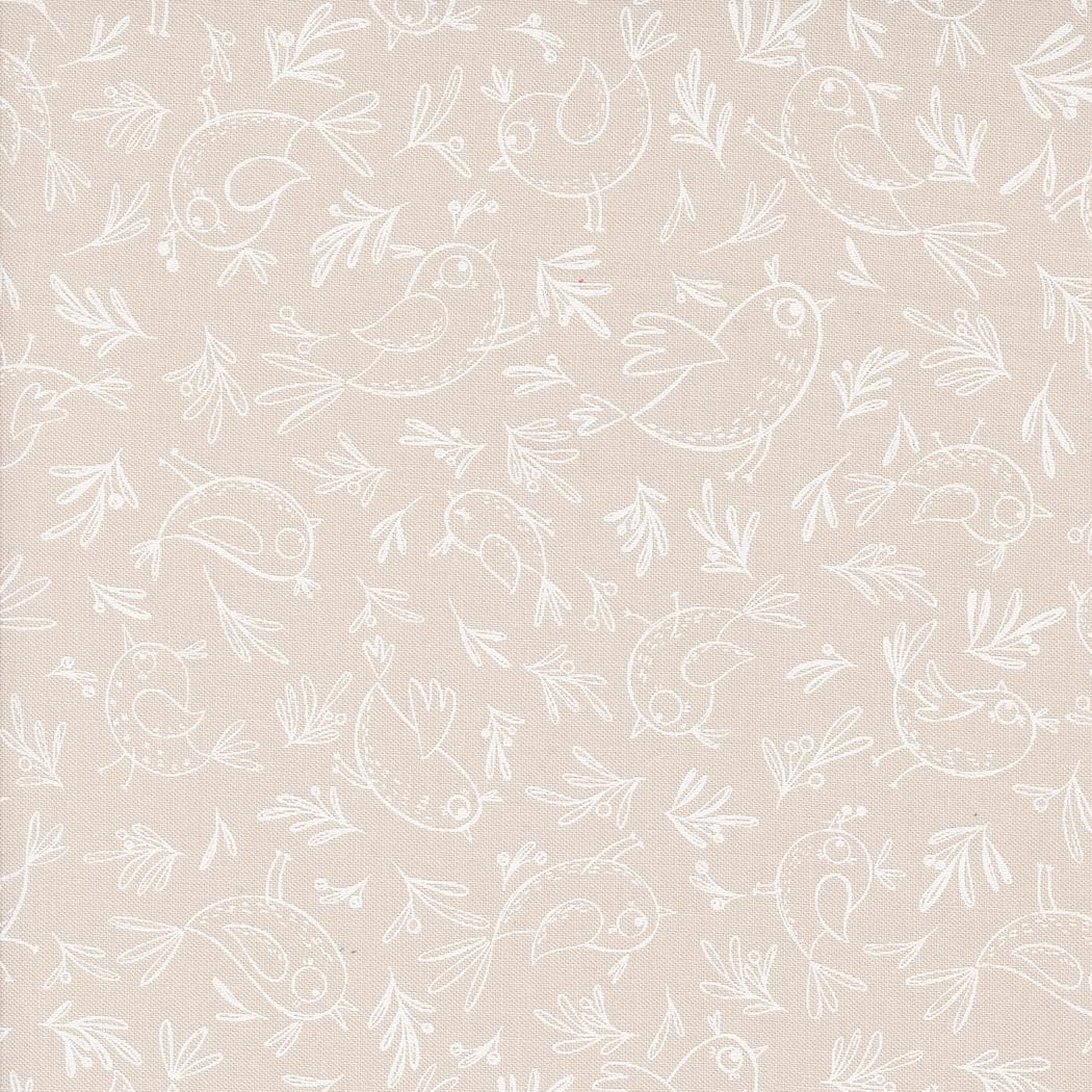 1/2 Yard - Chirp - Trace a Bird - Cloud - Elena Amo - Moda - Fabric Yardage - 39034 11
