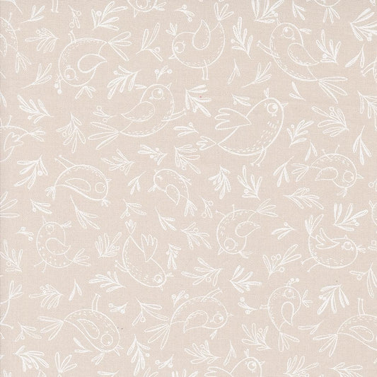 1/2 Yard - Chirp - Trace a Bird - Cloud - Elena Amo - Moda - Fabric Yardage - 39034 11