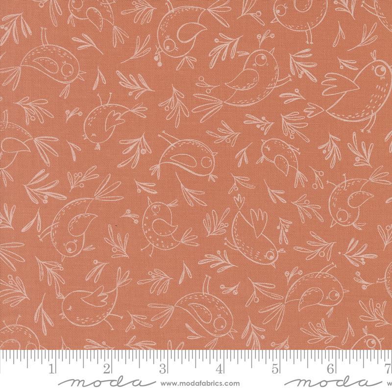 1/2 Yard - Chirp - Trace a Bird - Clay - Elena Amo - Moda - Fabric Yardage - 39034 14