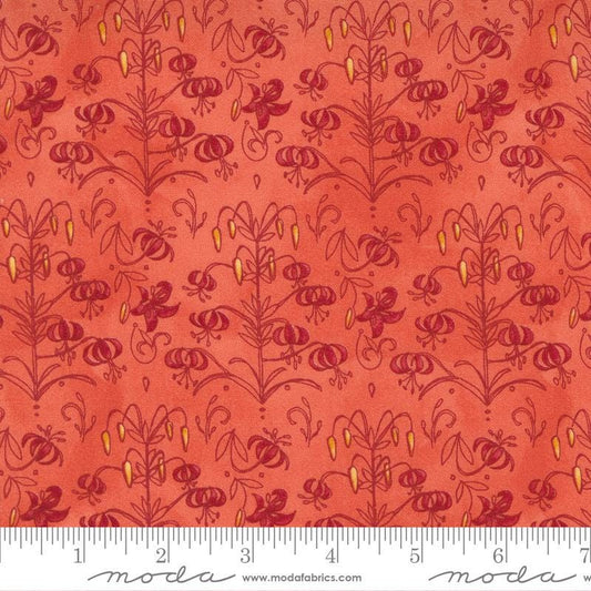 SALE!! 1/2 Yard - Carolina Lilies - Coral - Robin Pickens - Moda - Fabric Yardage - 48703 13