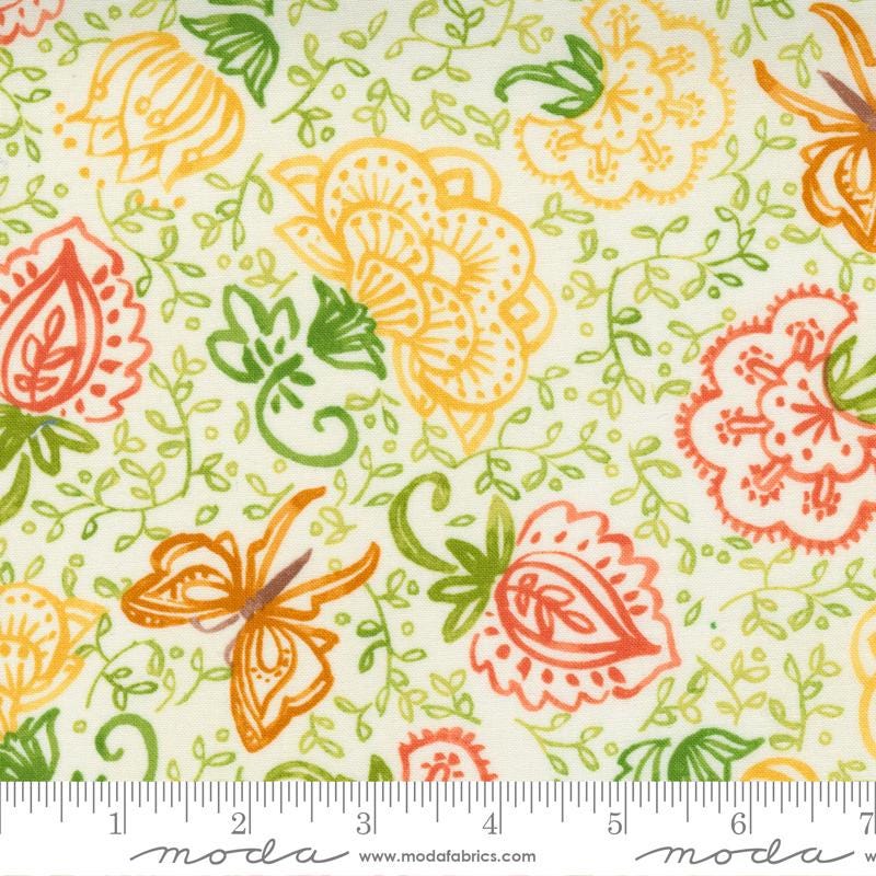 SALE!! 1/2 Yard - Carolina Lilies - Cream - Robin Pickens - Moda - Fabric Yardage - 48701 11