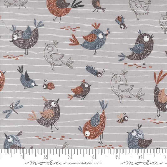 1/2 Yard - Chirp - Friends - Dove - Elena Amo - Moda - Fabric Yardage - 39030 15