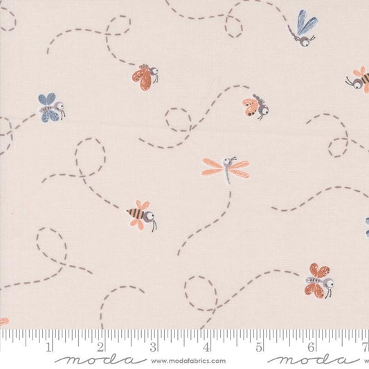 1/2 Yard - Chirp - Fly High - Cloud - Elena Amo - Moda - Fabric Yardage - 39033 11