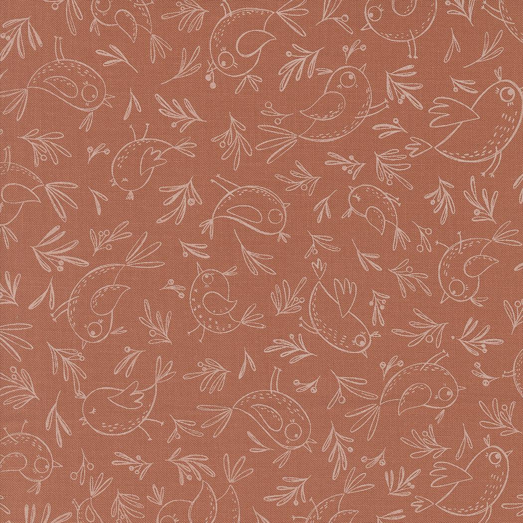 1/2 Yard - Chirp - Trace a Bird - Clay - Elena Amo - Moda - Fabric Yardage - 39034 14