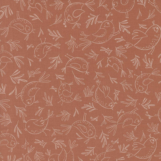 1/2 Yard - Chirp - Trace a Bird - Clay - Elena Amo - Moda - Fabric Yardage - 39034 14