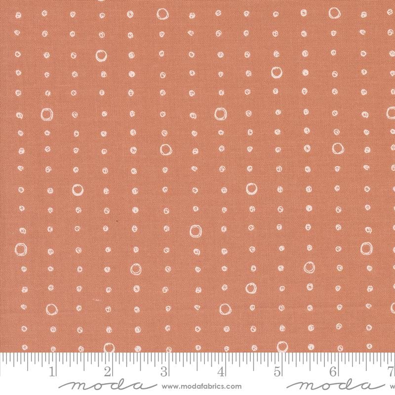 1/2 Yard - Chirp - Dots and Circles - Clay - Elena Amo - Moda - Fabric Yardage - 39038 14