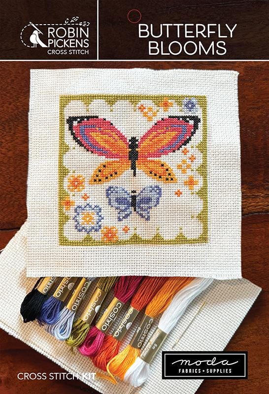 Butterfly Blooms Cross Stitch KIT - Robin Pickens - Moda - KITCS104