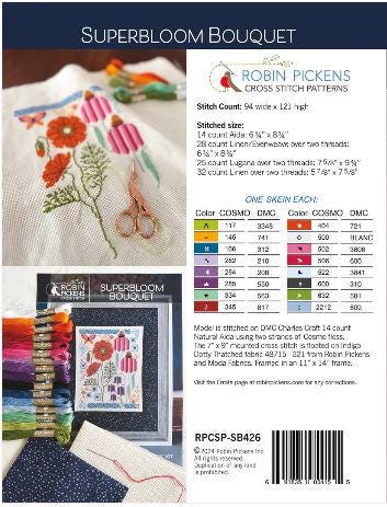Superbloom Bouquet Cross Stitch Pattern - Robin Pickens - RPCSP SB426