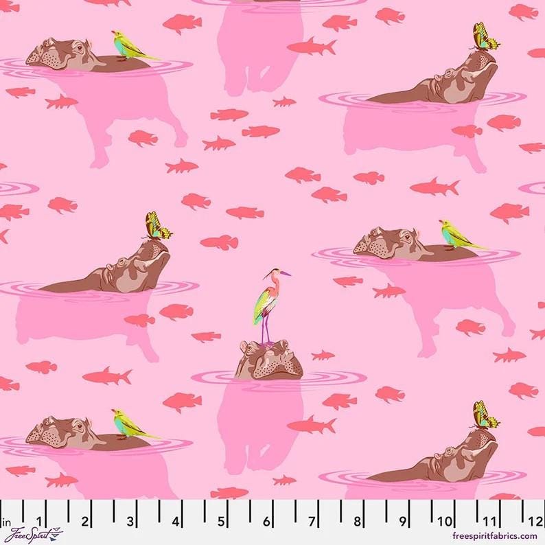 1/2 Yard - Tula's Everglow - My Hippos Don't Lie - Nova - Tula Pink - FreeSpirit - Fabric Yardage - PWTP204.NOVA