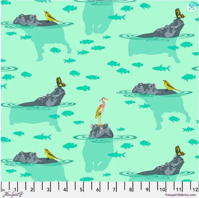 1/2 Yard - Tula's Everglow - My Hippos Don't Lie - Spirit - Tula Pink - FreeSpirit - Fabric Yardage - PWTP204.SPIRIT