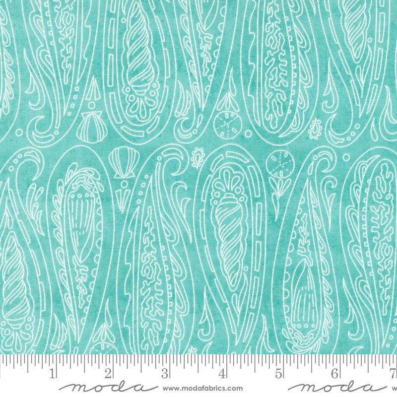 1/2 Yard - Serena Shores - Aqua - Robin Pickens - Moda - Fabric Yardage - 48772 21