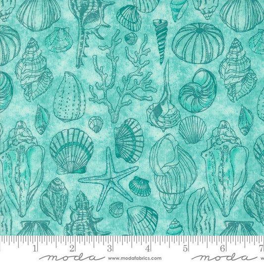 1/2 Yard - Serena Shores - Aqua - Robin Pickens - Moda - Fabric Yardage - 48774 21