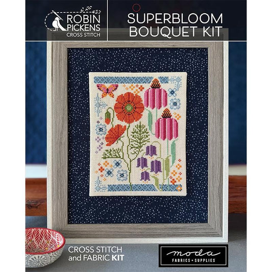 Superbloom Bouquet Cross Stitch KIT - Robin Pickens - Moda - KITCS102