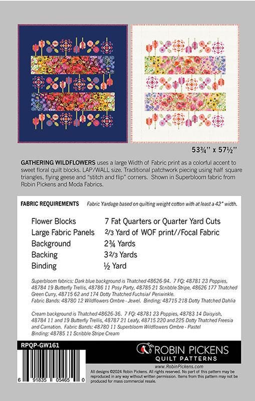 Gathering Wildflowers Quilt Pattern - Robin Pickens - Moda - RPQP-GW161