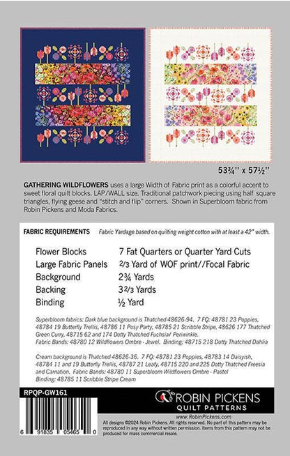 Gathering Wildflowers Quilt Pattern - Robin Pickens - Moda - RPQP-GW161