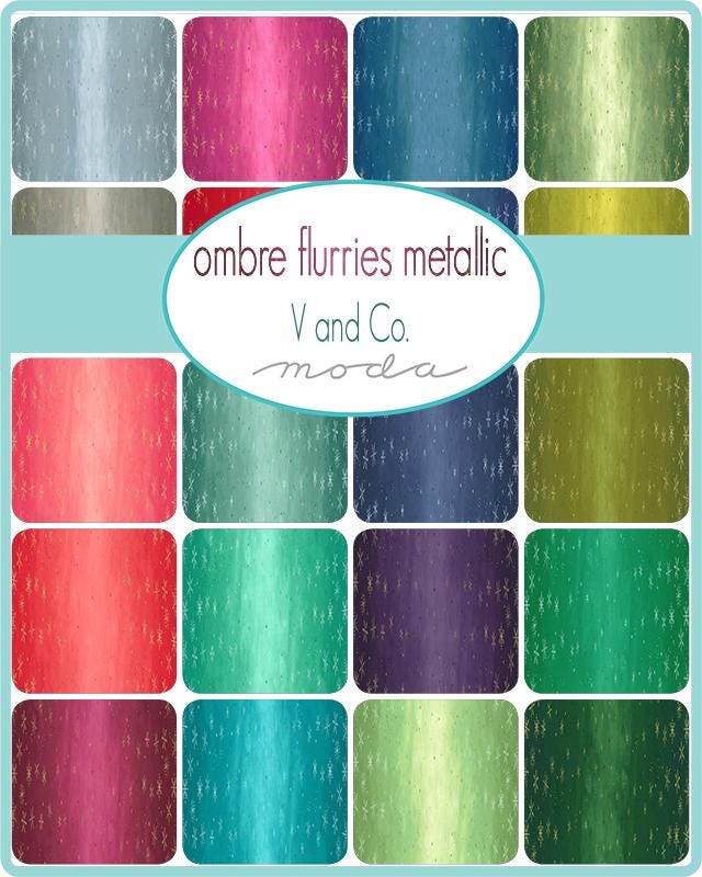 1/2 Yard - Ombre Flurries Metallic - Off White - V and Co - Vanessa Christenson - Moda Fabrics - 10874 332MG