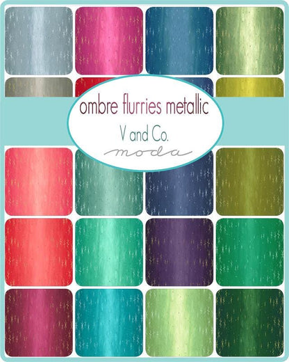 1/2 Yard - Ombre Flurries Metallic - Off White - V and Co - Vanessa Christenson - Moda Fabrics - 10874 332MG