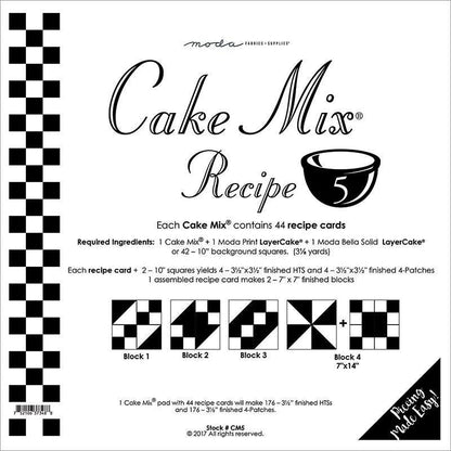 Cake Mix Recipe #5 - Quilt Pattern - Layer Cake Friendly - Miss Rosie's Quilt Company - CM5