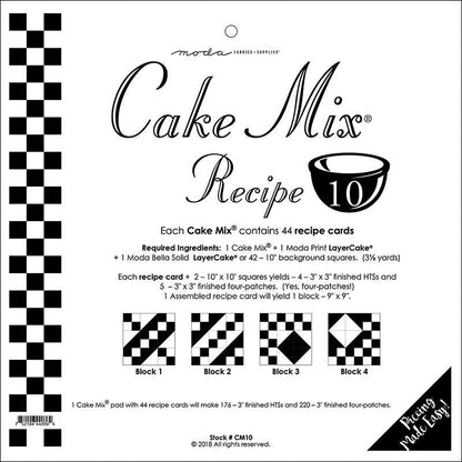 Cake Mix Recipe #10 - Quilt Pattern - Layer Cake Friendly - Miss Rosie's Quilt Company - CM10