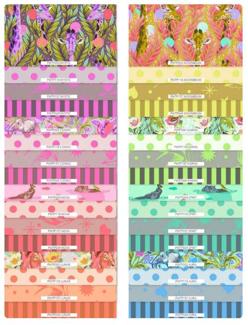 Everglow & Neon True Colors - Tula Pink - FreeSpirit - 32 Pieces - Fat Quarter Bundle - FB4FQTP.EVERGLOW