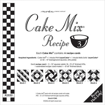 Cake Mix Recipe #3 - Quilt Pattern - Layer Cake Friendly - Miss Rosie's Quilt Company - CM3