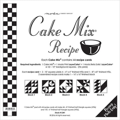 Cake Mix Recipe #1 - Quilt Pattern - Layer Cake Friendly - Miss Rosie's Quilt Company - CM1