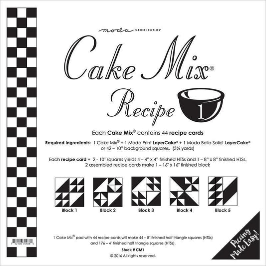 Cake Mix Recipe #1 - Quilt Pattern - Layer Cake Friendly - Miss Rosie's Quilt Company - CM1