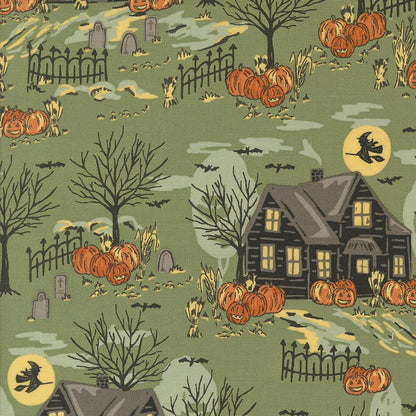 1/2 Yard - Home Sweet Haunt - Moss - Stacy Iest Hsu - Moda - Fabric Yardage - 20912 15