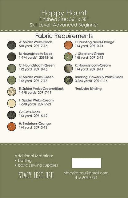 Happy Haunt Quilt Pattern - Stacy Iest Hsu - Moda - SIH 105