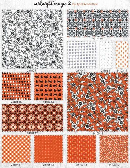 SALE!! Midnight Magic 2 - April Rosenthal - Prairie Grass Patterns - Moda - 30 Pieces - Fat Quarter Bundle - 24100AB