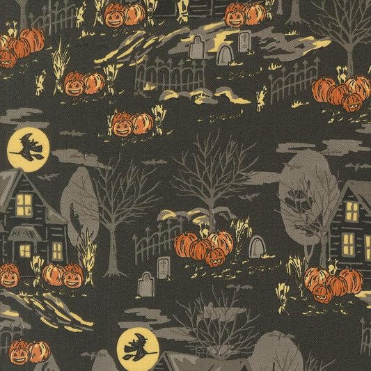 1/2 Yard - Home Sweet Haunt - Charcoal - Stacy Iest Hsu - Moda - Fabric Yardage - 20912 16