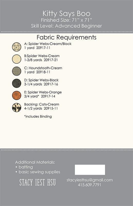 SALE!! Kitty Says Boo - Home Sweet Haunt - Stacy Iest Hsu - Moda - Custom Quilt Kit